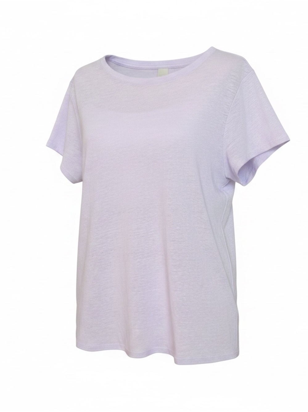 Eileen Fisher Organic Linen Jersey Tee Lilac Purple Size L NWT